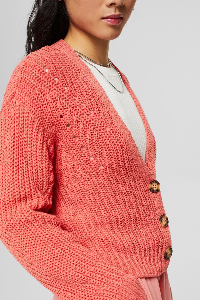 Cardigan aus Bändchengarn, Baumwoll-Mix