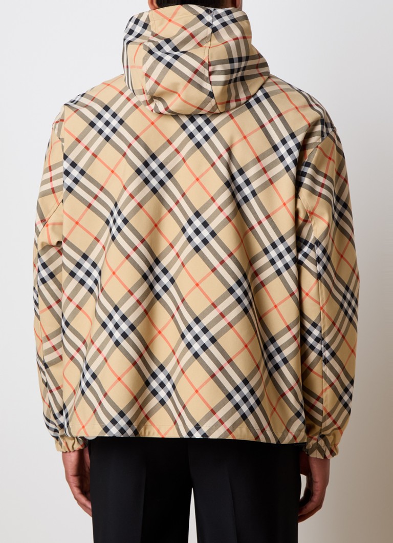 Burberry jacket with side pockets and check pattern