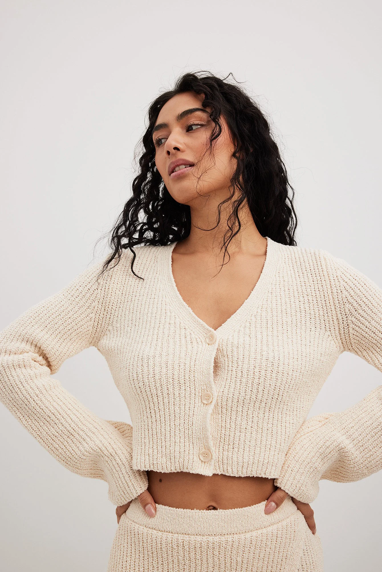 Strickcardigan mit V-Ausschnitt