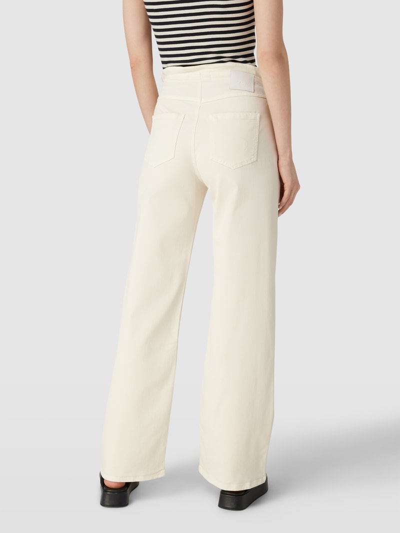 Jeans mit gerafftem Bund in ecru