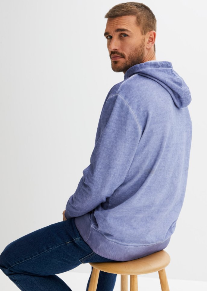 Kapuzensweatshirt in gewaschener Optik, Loose Fit