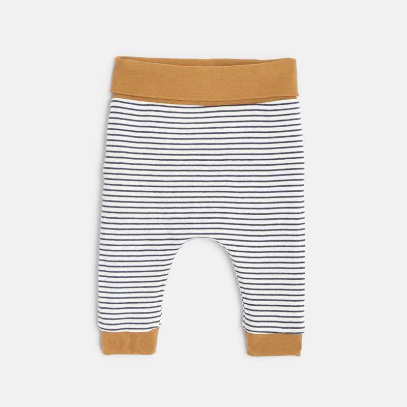 Pantalon réversible en jersey marron naissance
