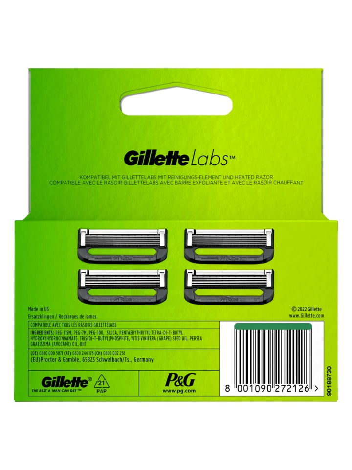 Gillette Labs Systemklingen 4er Nassrasierer Rasierer Klinge in Schwarz günstig kaufen Anzahl: 4 Stück