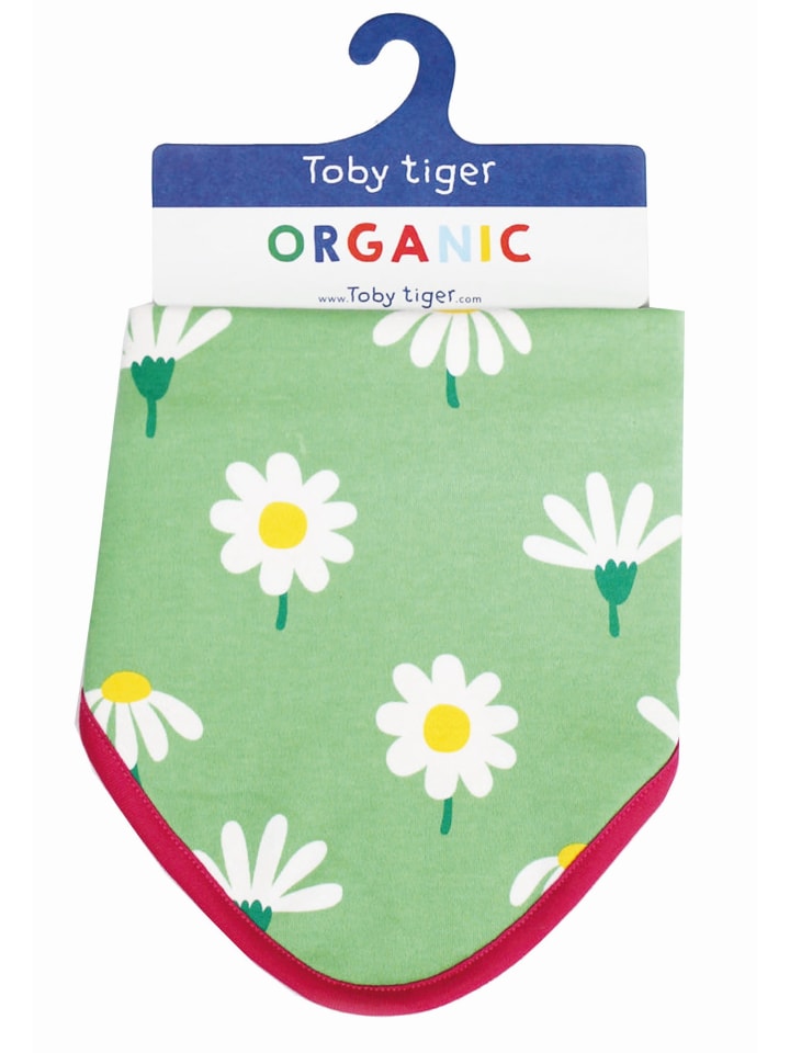 Toby Tiger Dreieckstuch mit Gänseblümchen Print in grün günstig kaufen 0