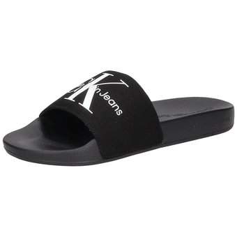 Calvin Klein Slide Monogram Co in schwarz