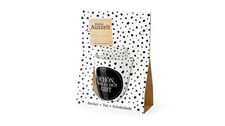 Geschenk für Dich Geschenkset Auszeit Schön, dass es dich gibt Schwarz / Weiß