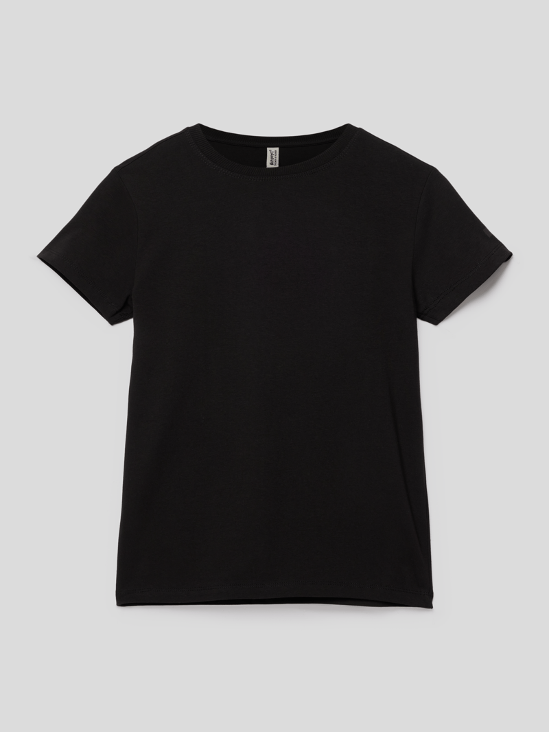 T-Shirt mit Label-Print in schwarz