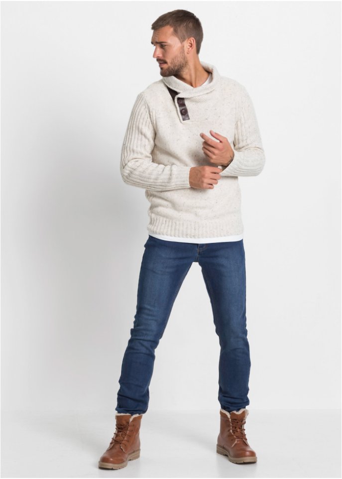 Pullover mit Schalkragen