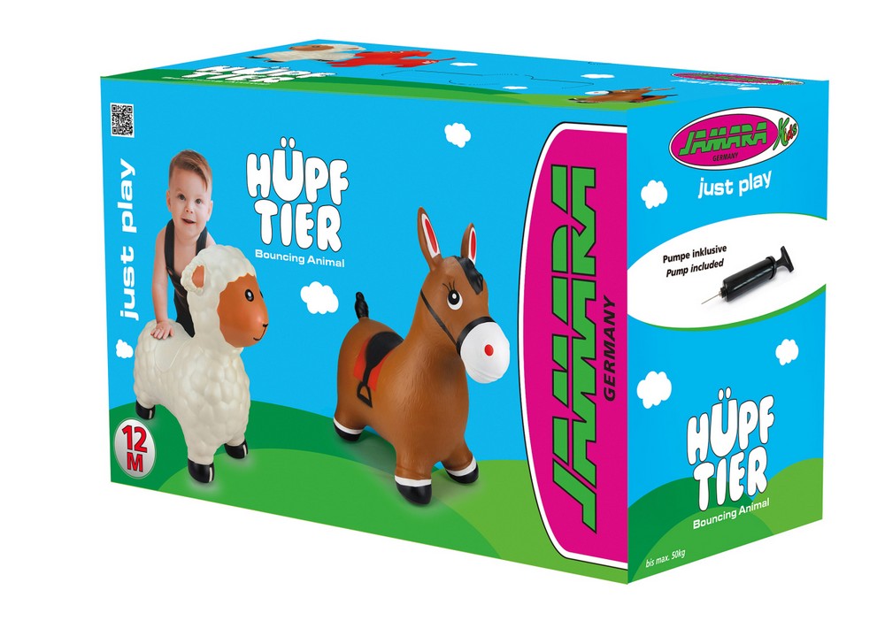 Jamara e.K. JAMARA Hüpftier Schaf weiß mit Pumpe