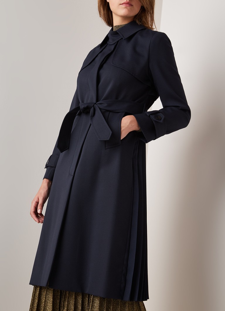 Sandro  Trenchcoat met plissé en strikceintuur