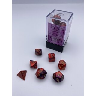 Gemini® Mini-Polyhedral Purple-Red/gold 7-Die Set