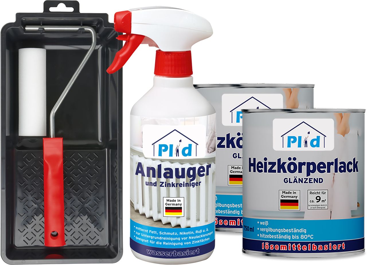 Plid Premium Heizkörperlack LH Thermolack weiß Glänzend Set Weiß