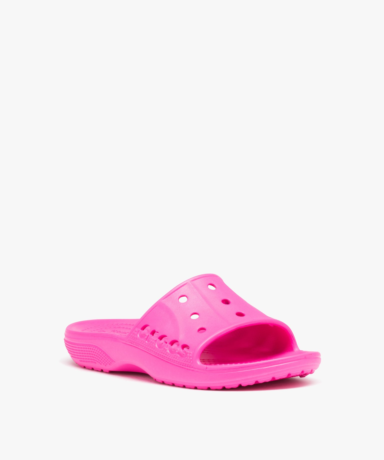 Claquettes femme unies à bride large perforée - Crocs rose | GEMO
