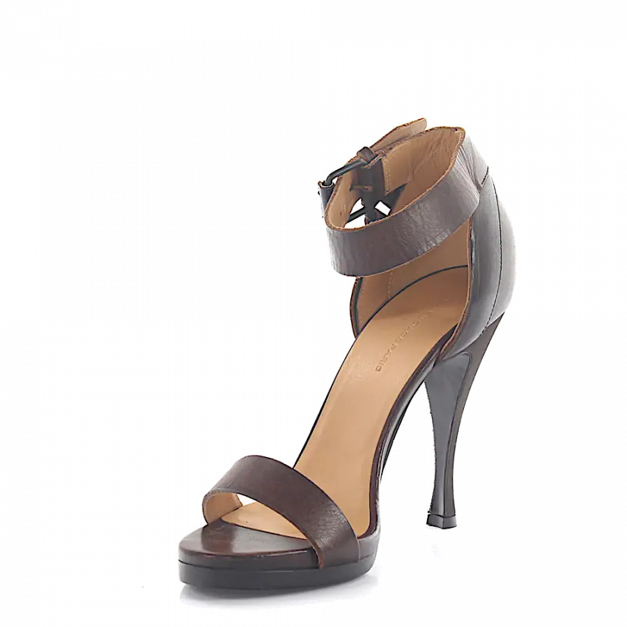 Balenciaga - Plateausandalen Glattleder Kalbsleder Zierriemen braun - braun