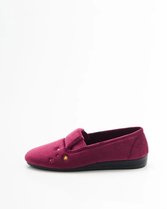 Ballerines brodées aspect velours