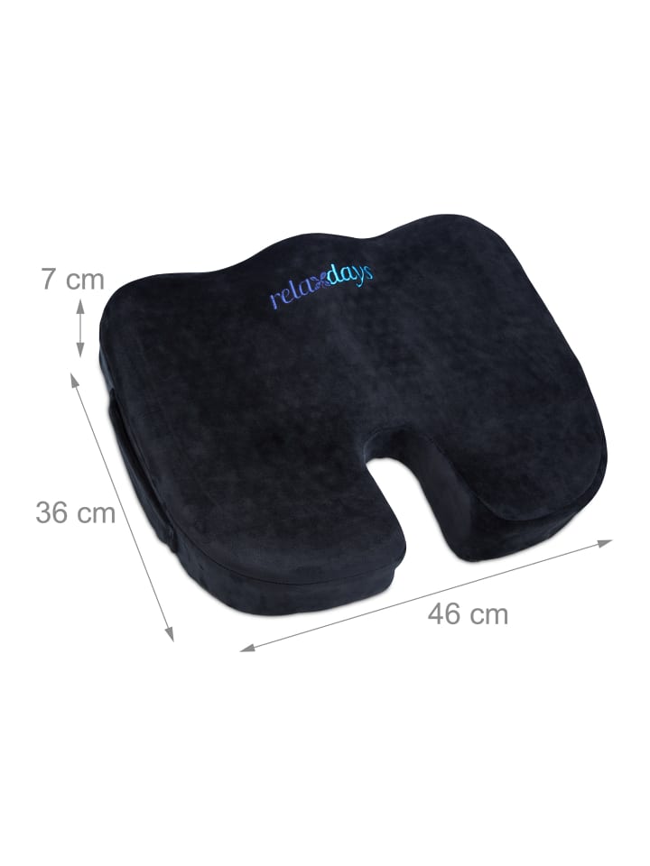 relaxdays Ergonomisches Sitzkissen in Schwarz günstig kaufen onesize