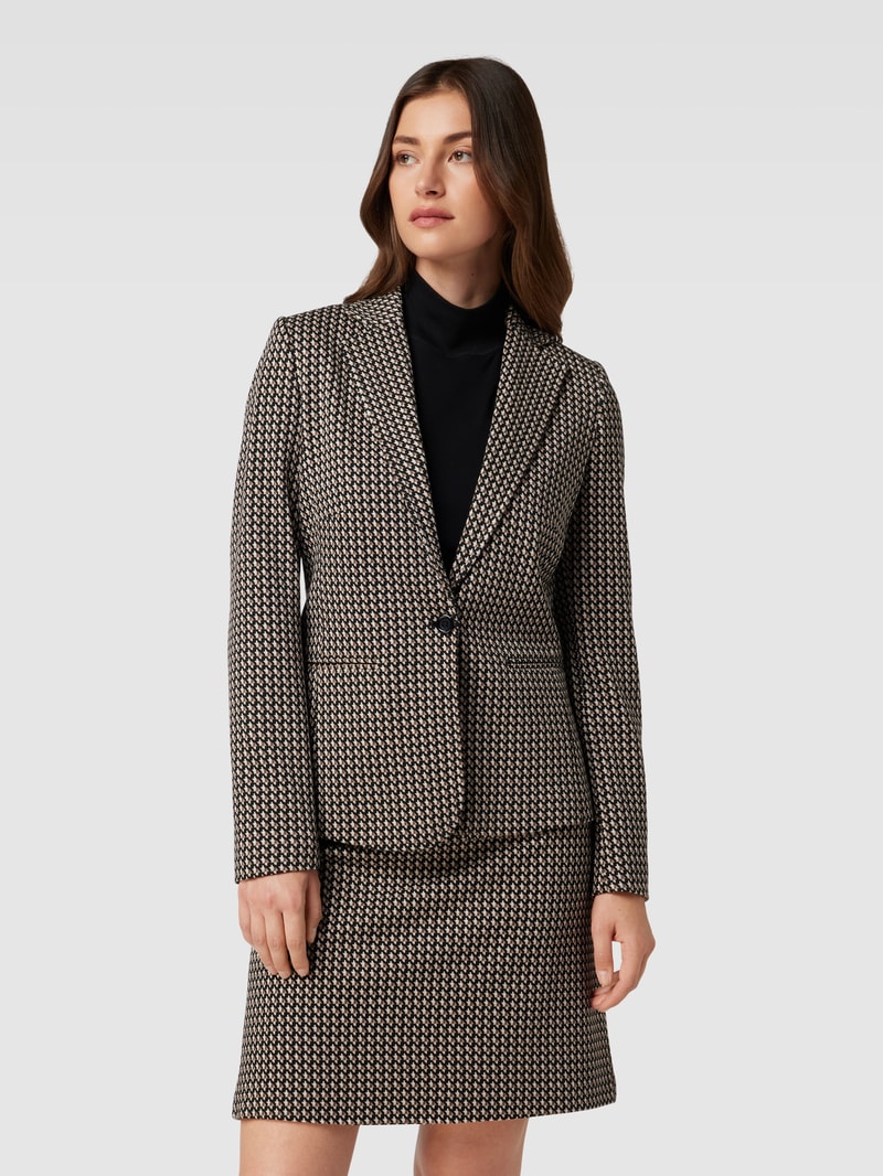 Blazer mit Allover-Muster in schwarz