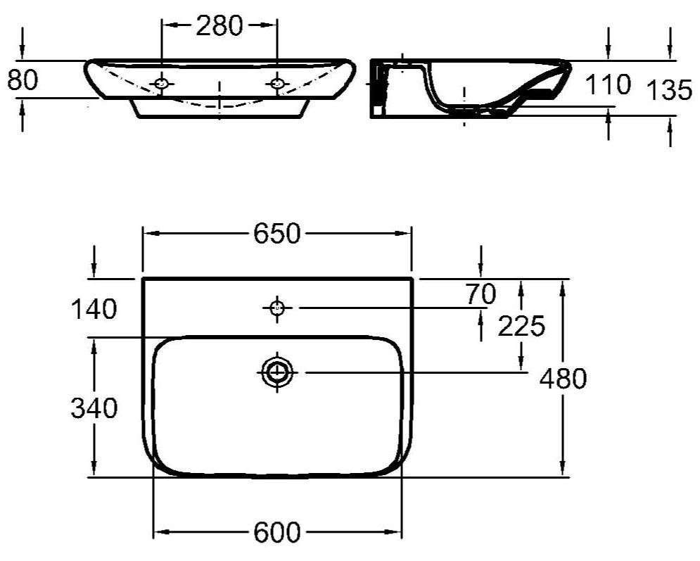 GEBERIT MyDay Waschbecken 65 cm mit passendem Unterschrank