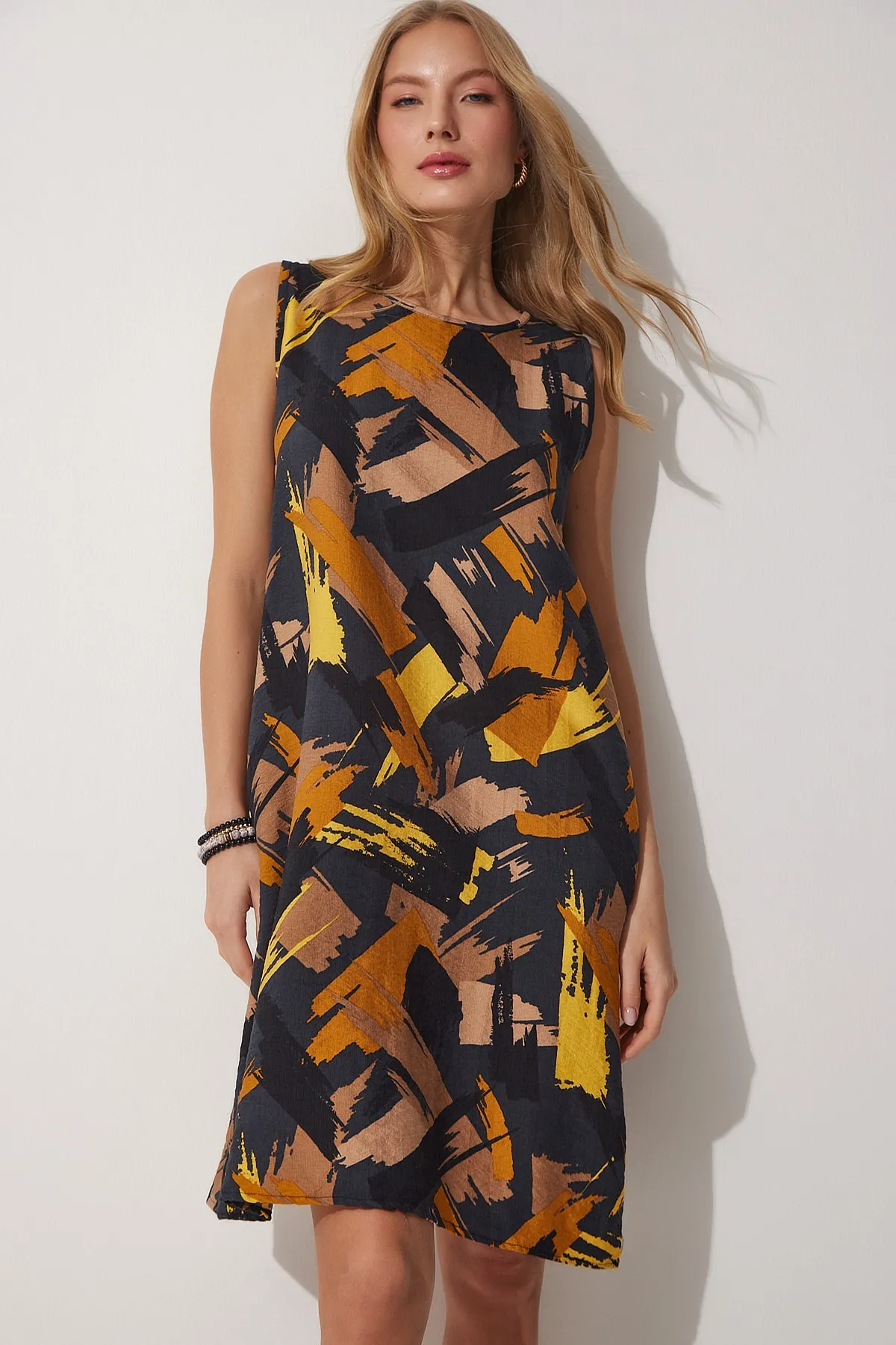 Happiness İstanbul  Gemustertes Sommerkleid in A-Linie
