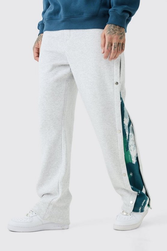 Tall lockere Jogginghose mit Seitenstreifen und Druckknöpfen