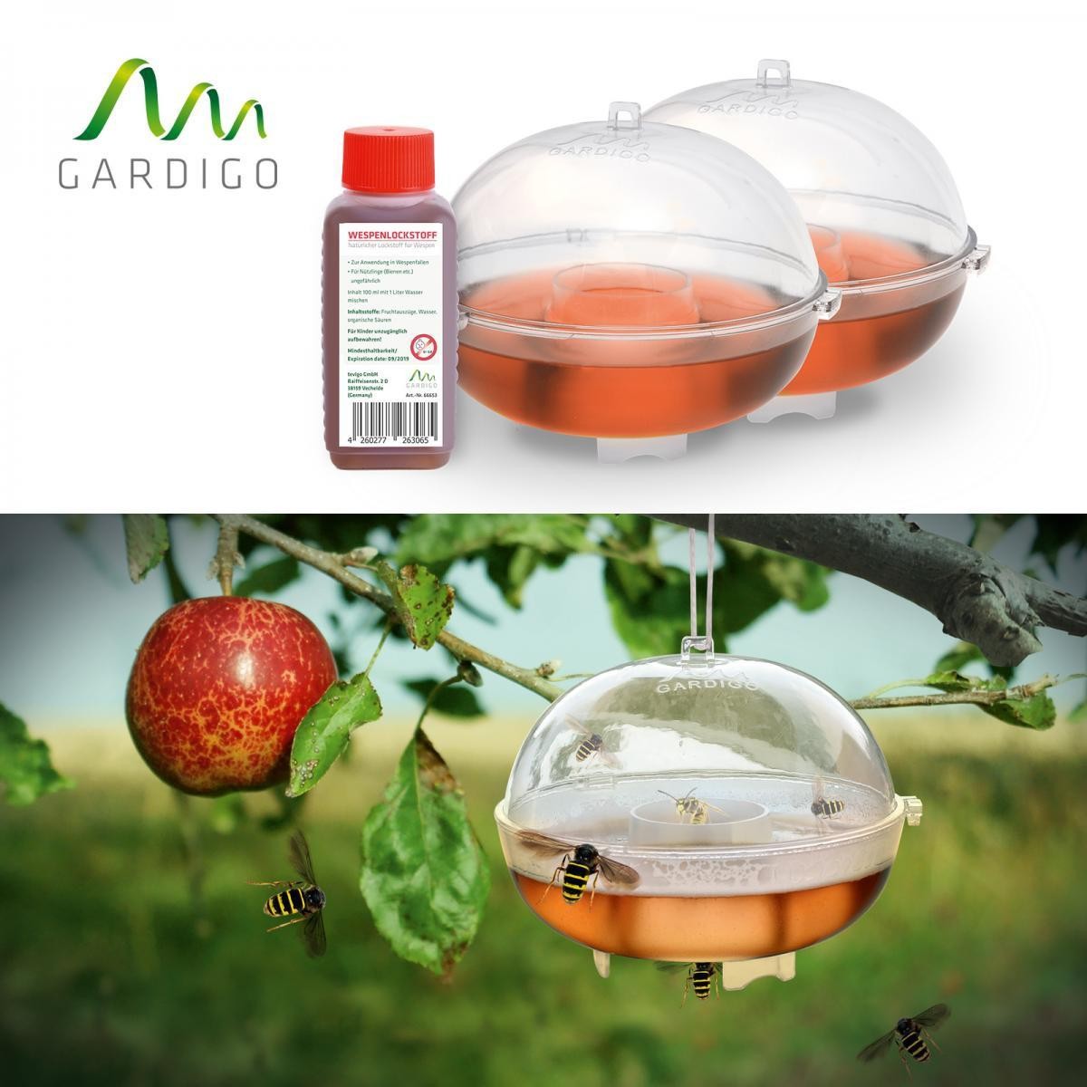 Gardigo Wespenfänger mit Lockstoff, 2er Set
