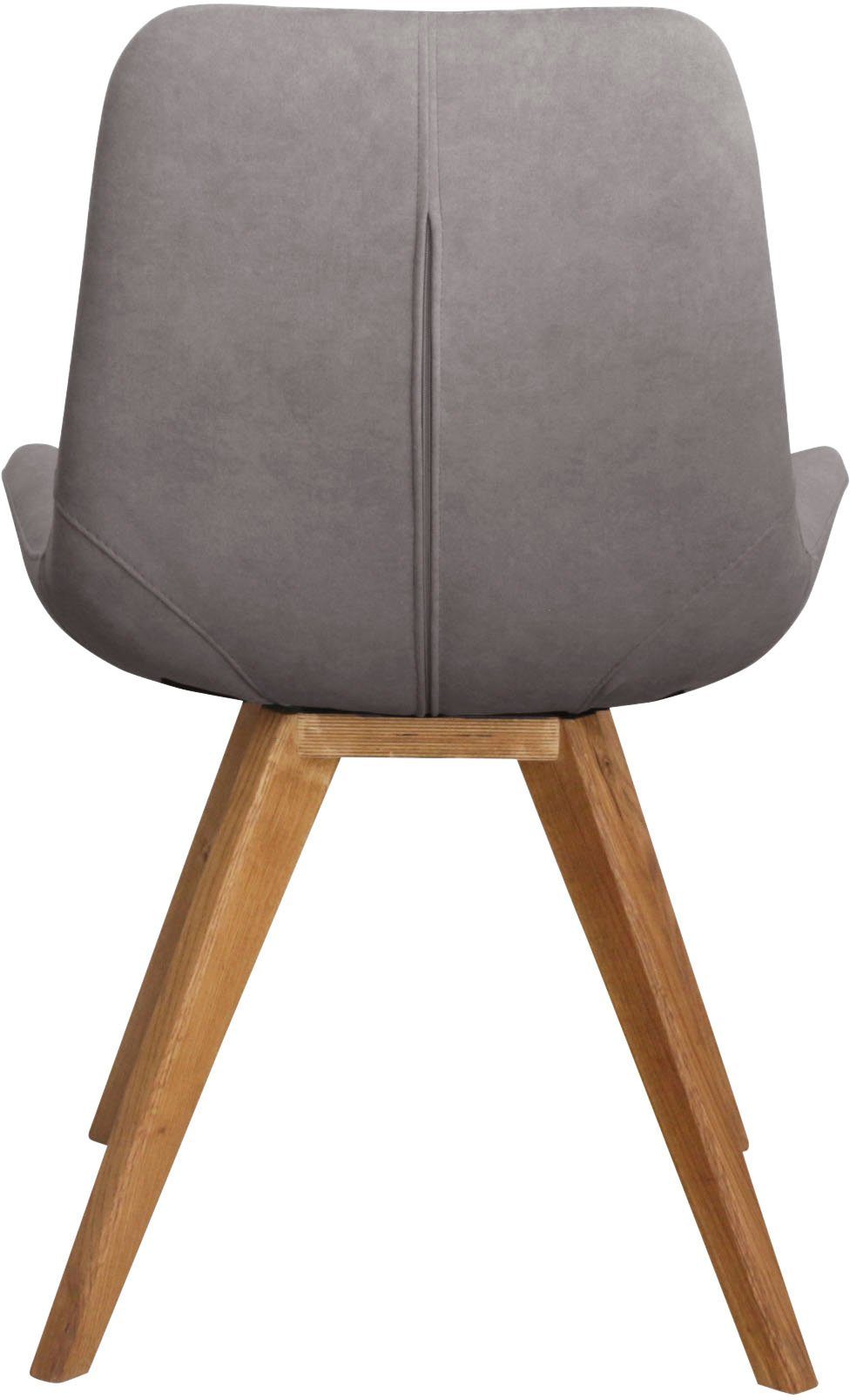 Home affaire Schalenstuhl Bratislava (Set, 2 St), Gestell Eiche massiv geölt, Easy Care-Stoff