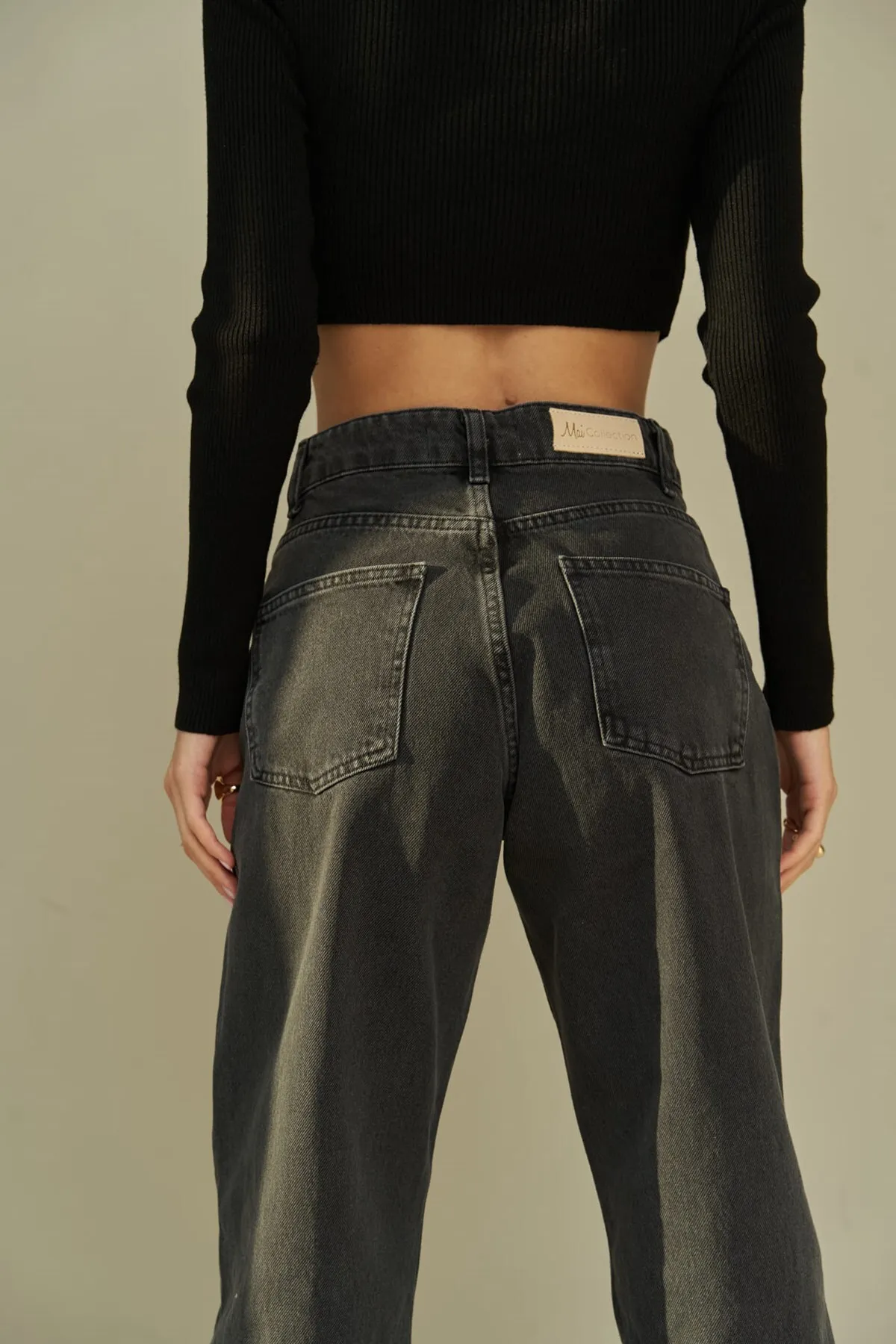 MAİ COLLECTİON  Marla Basic schwarze Jeanshose