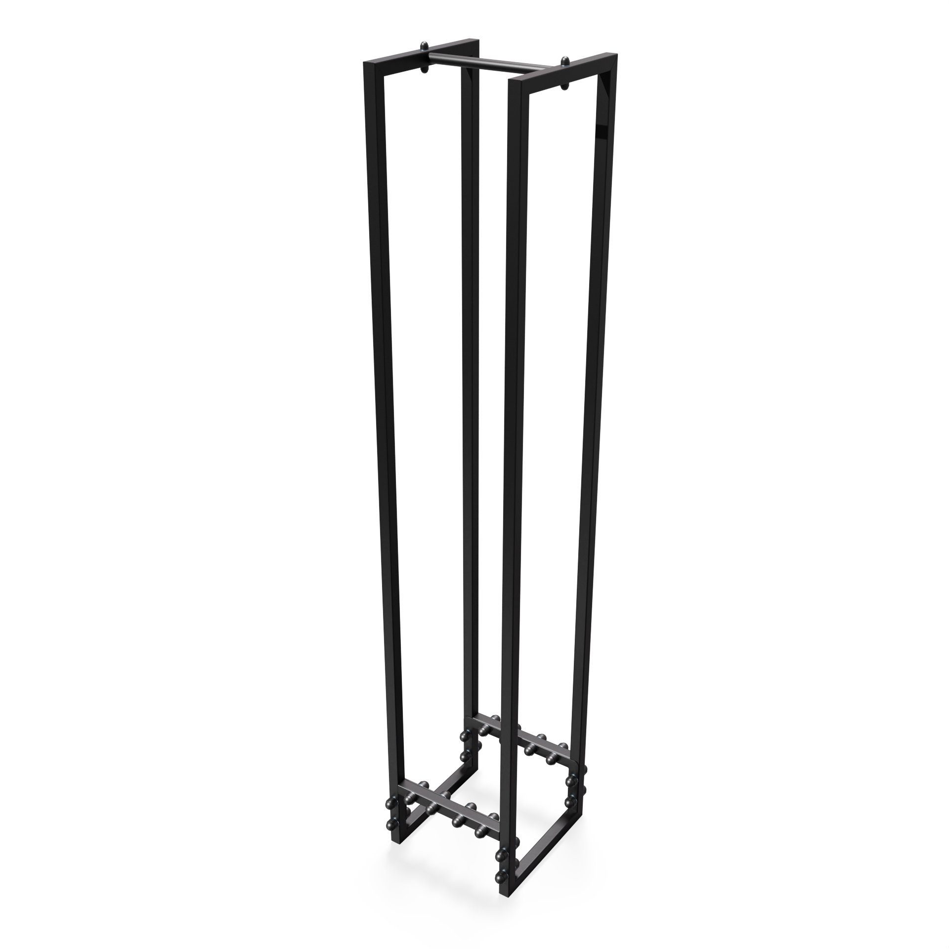 NOGGI - Home Decor Masters Kaminholzregal Kaminholzständer Metall (25x25x130 cm - schwarz), (Holzscheitregal aus Stahl, Kaminholzregal für Innen und Aussen, Stapelhilfe für Feuerholz)