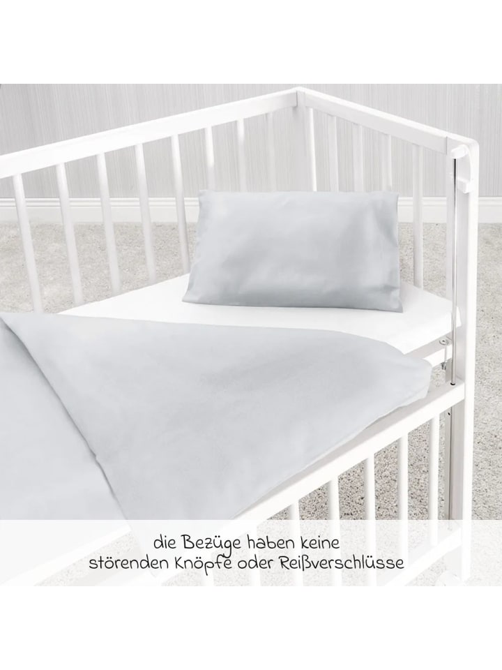 Makian Bettwäsche 80 x 80 cm - Uni - Grau in grau günstig kaufen onesize
