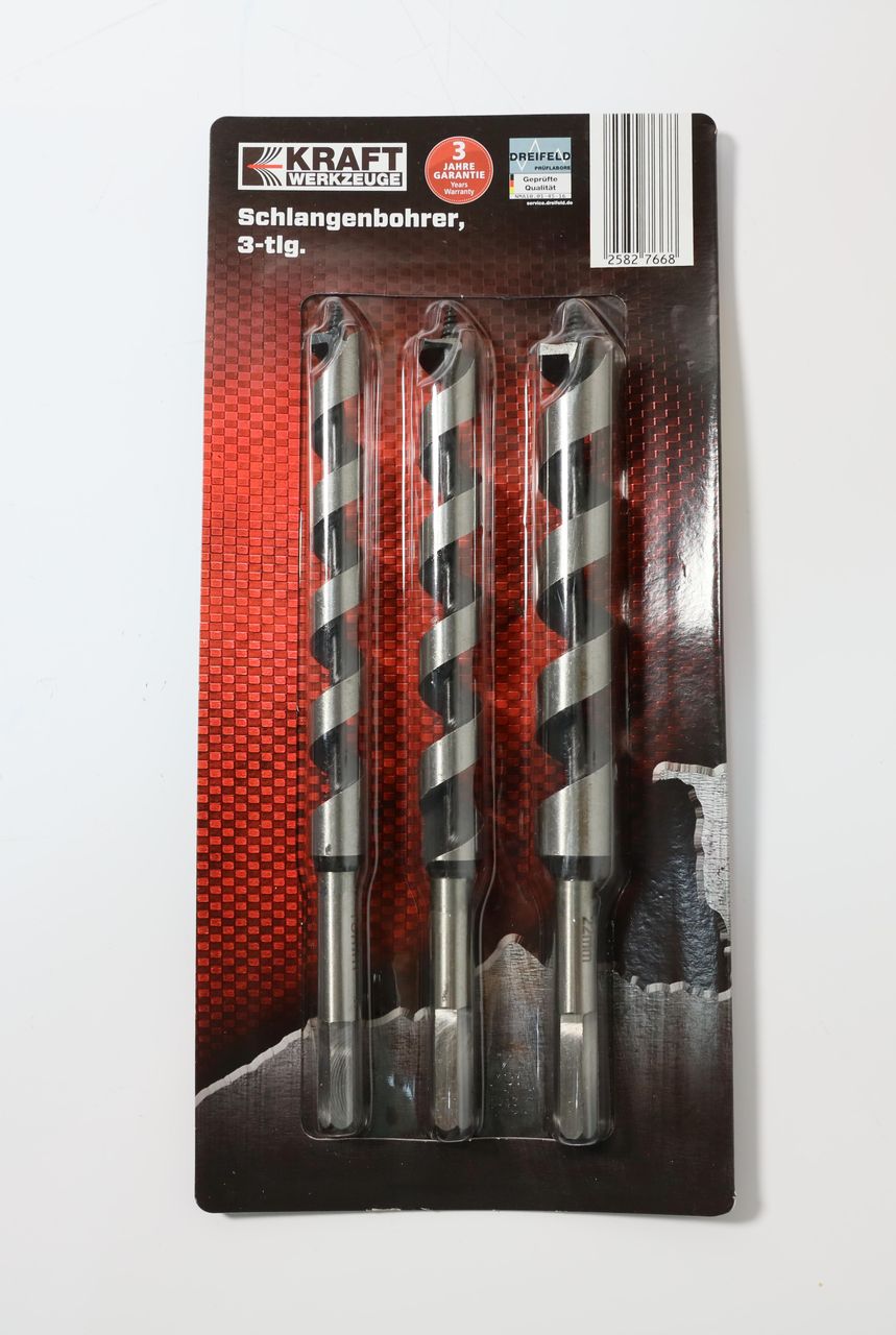 Kraft Werkzeuge Schlangenbohrer-Satz - 3tlg.