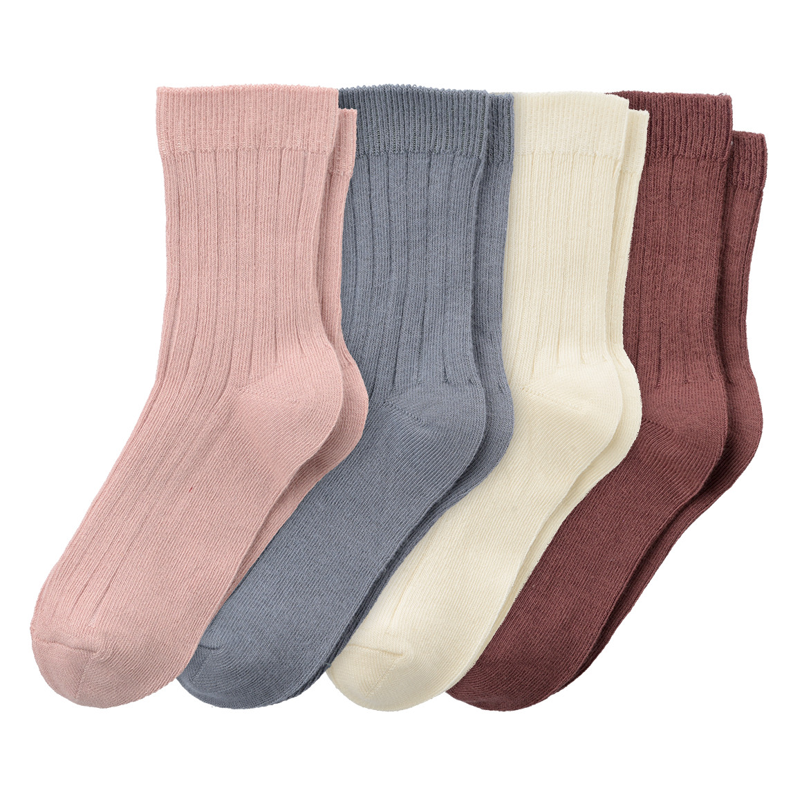 4 Paar Kinder Socken mit Rippstruktur
