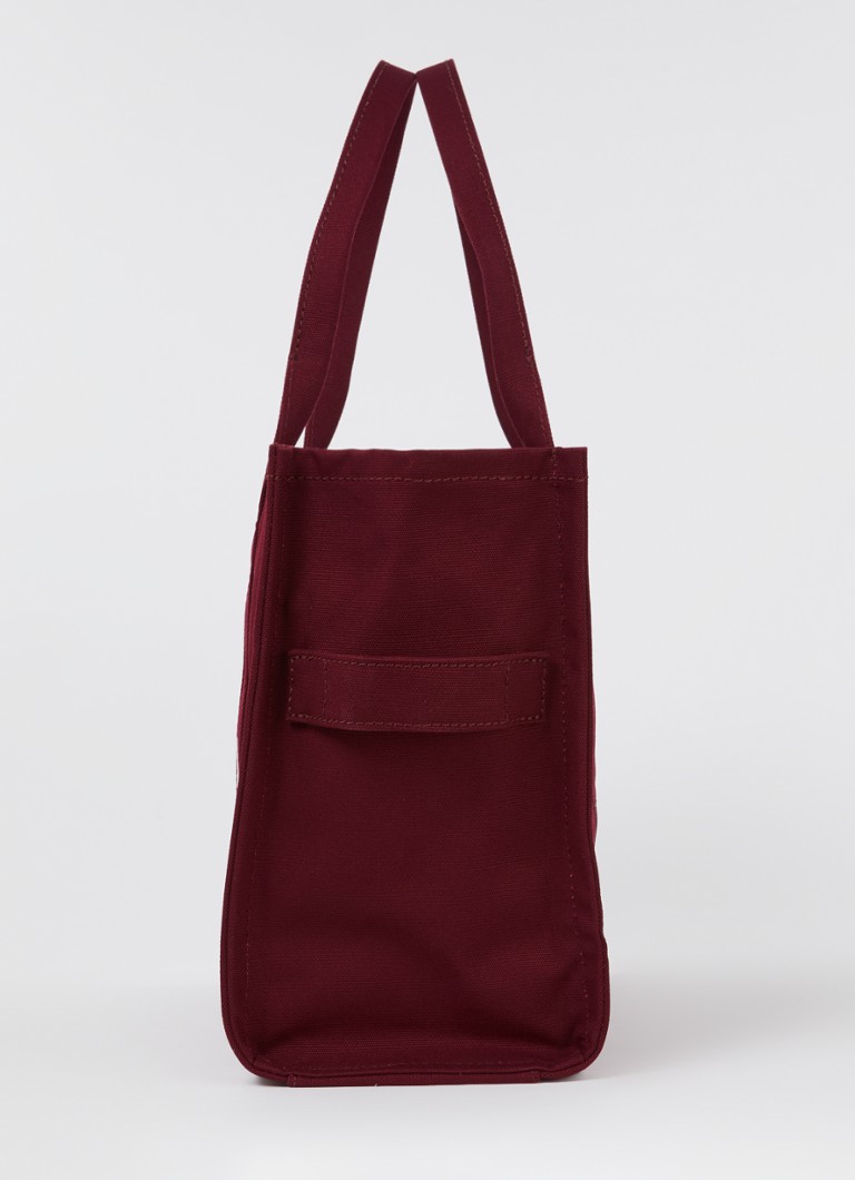 Geantă mare Marc Jacobs din pânză cu logo imprimat.