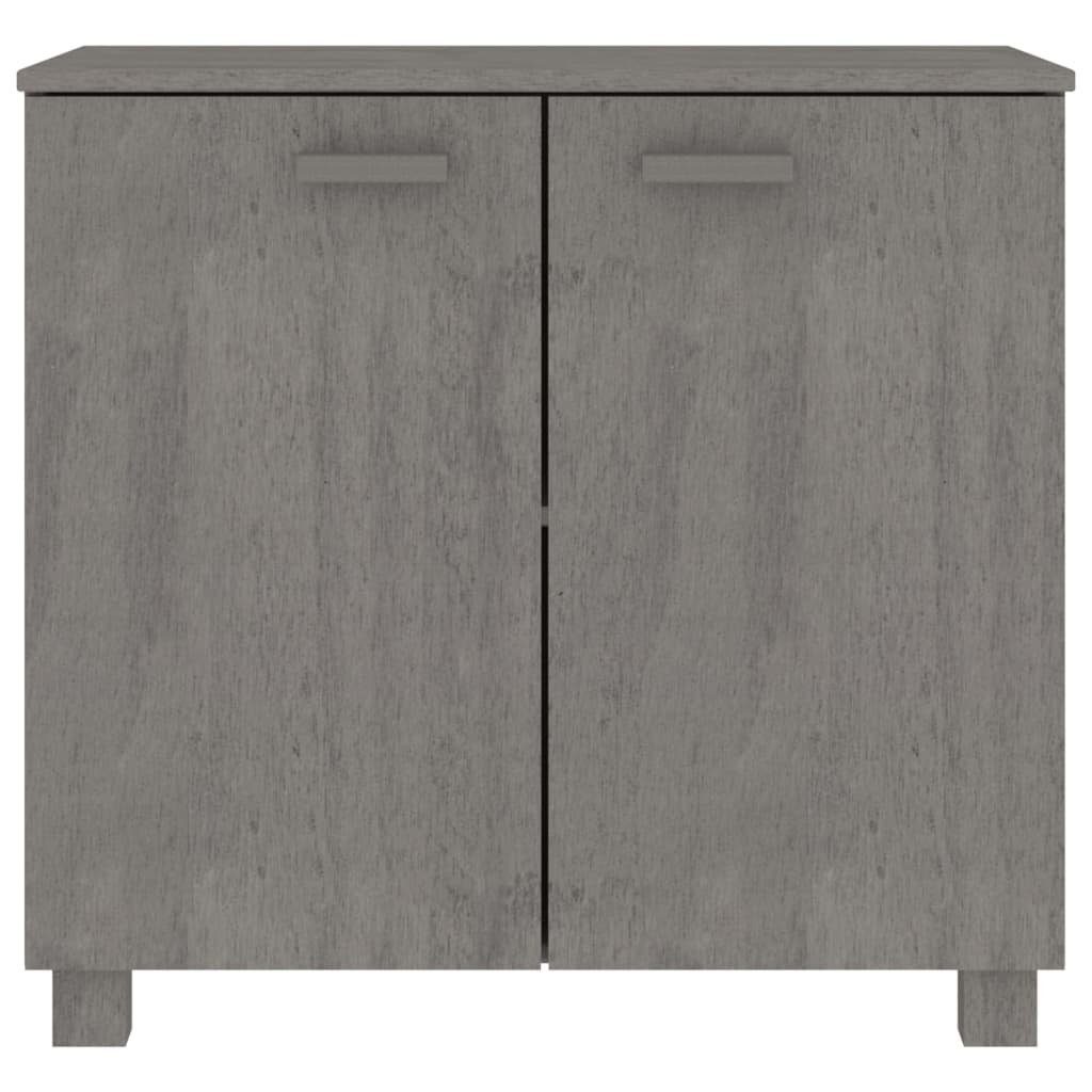 vidaXL Sideboard Sideboard HAMAR Hellgrau 85x35x80 cm Massivholz Kiefer (1 St)