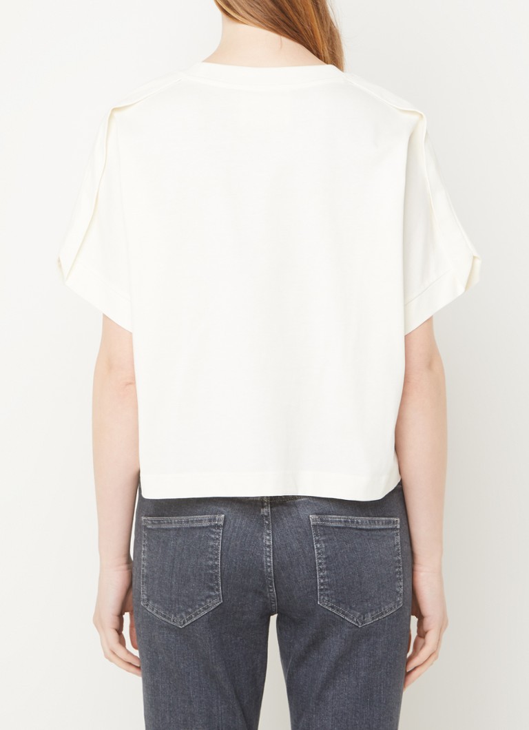 CLOSED  Cropped T-shirt van biologisch katoen met plooidetail