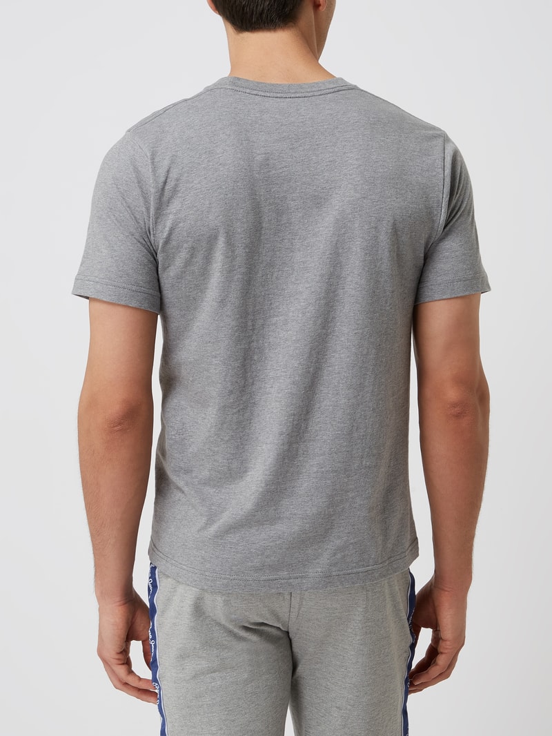 T-Shirt aus Baumwolle im 2er-Pack in mittelgrau meliert
