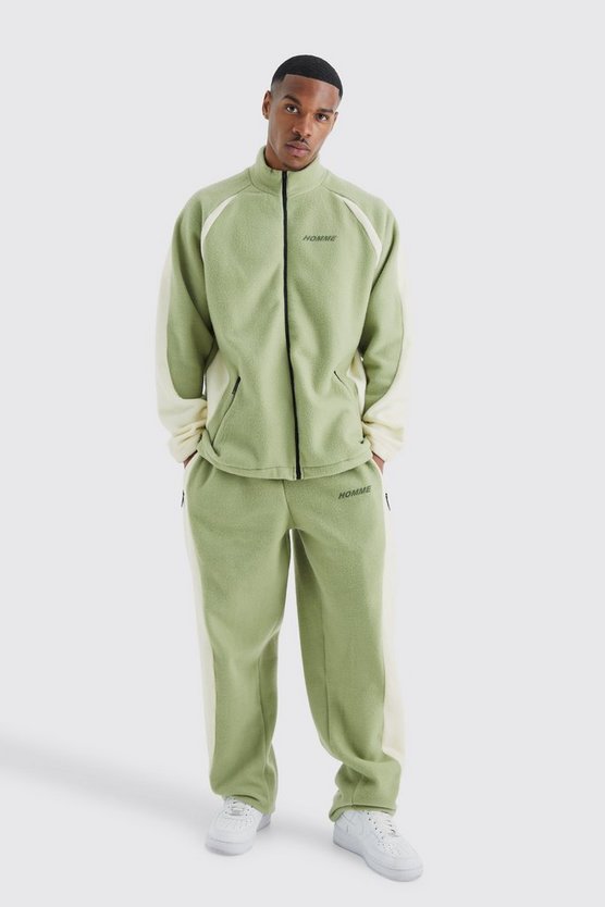 Oversize Colorblock Fleece-Jogginghose