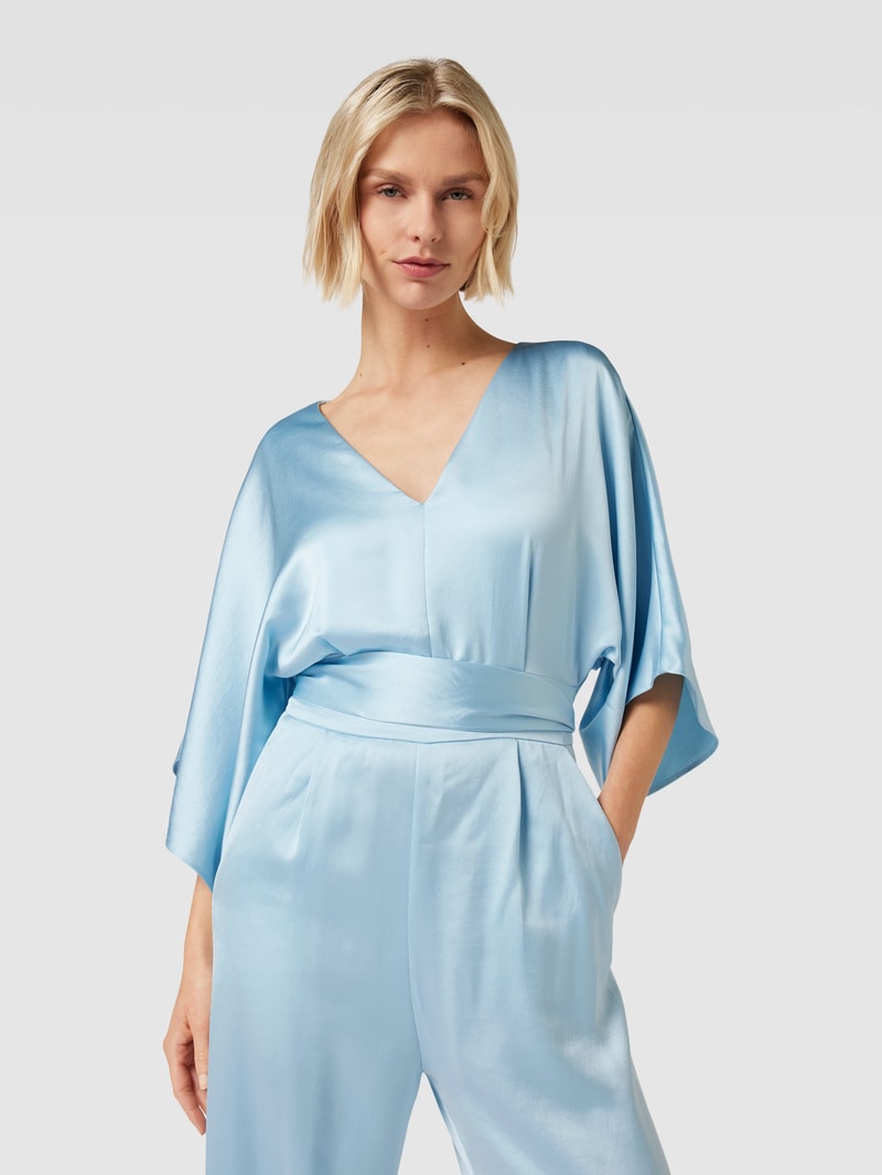 Jumpsuit mit V-Ausschnitt Modell 'Kalaisa' in hellblau