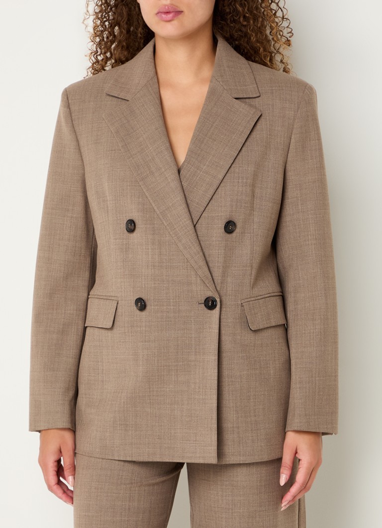 Max & Co Samara double-breasted blazer in wool blend with flap pockets