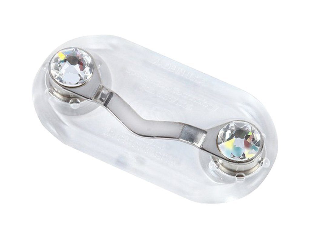 Readerest Brillenetui Magnetischer Brillenhalter mit Swarovski-Kristallen, Silber S