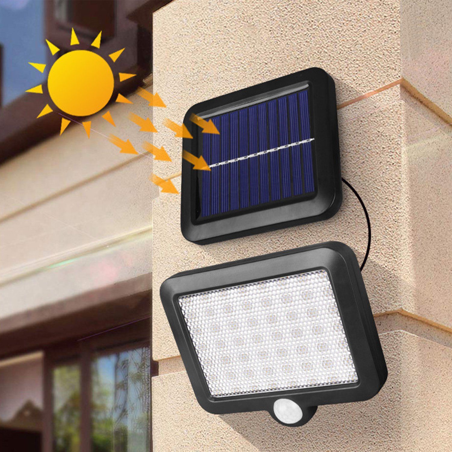 Kpaloft LED Solarleuchte, Außen-Wandleuchte, Solarlampen mit Bewegungssensor