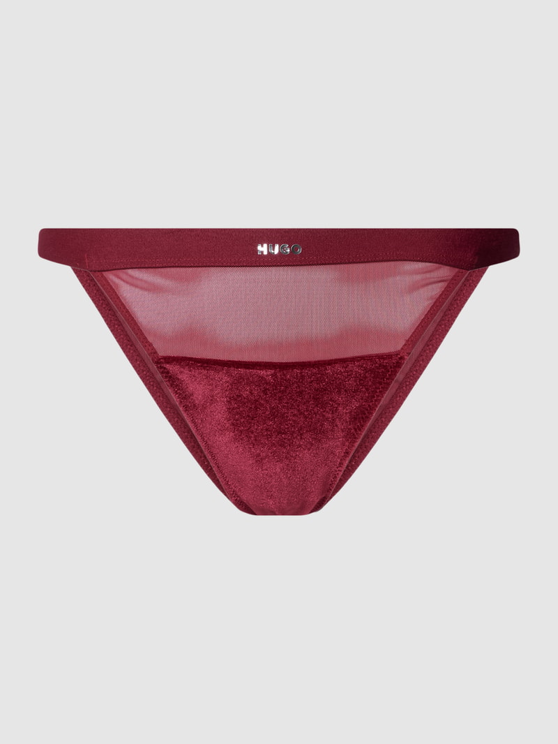 Slip mit semitransparentem Einsatz Modell 'Velvet' in bordeaux rot