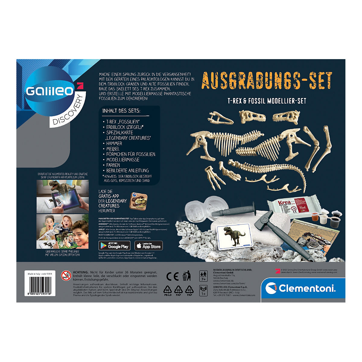 Galileo Discovery - Ausgrabungs-Set T-Rex & Fossil Modellier-Set
