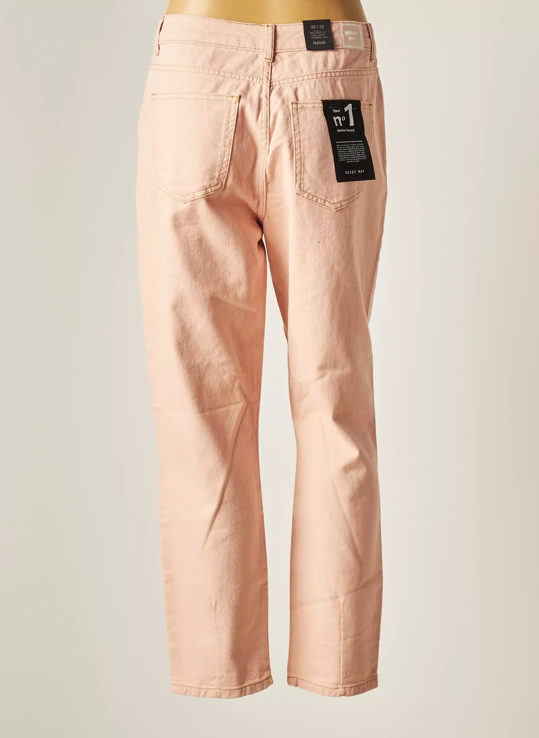 Noisy May Jean Mom Femme couleur rose