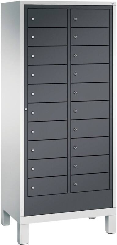 C P S 3000 Evolo Metall Schließfach 21 Türen Zylinderschloss 810 x 500 x 1.850 mm Lichtgrau 48060-210 S10067