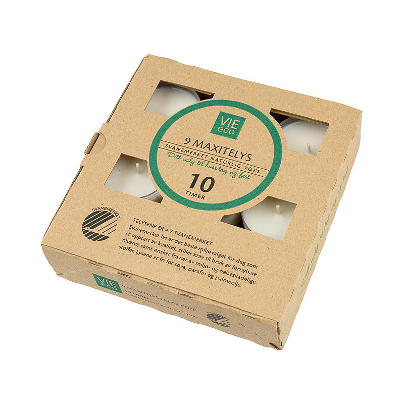 Vie Eco Maxitelys 9-pk 10 timer svanemerket Vie Eco