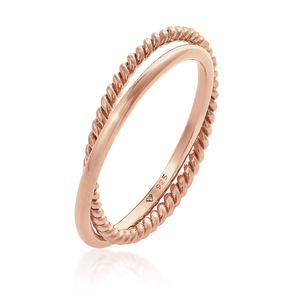 Elli Elli Bague Femmes Enroulement Classique Filigrane Torsadé Tendance en Argent Ster Bague