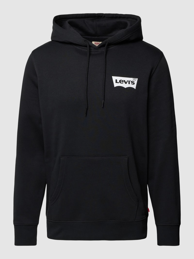 Hoodie mit Logo-Print in schwarz