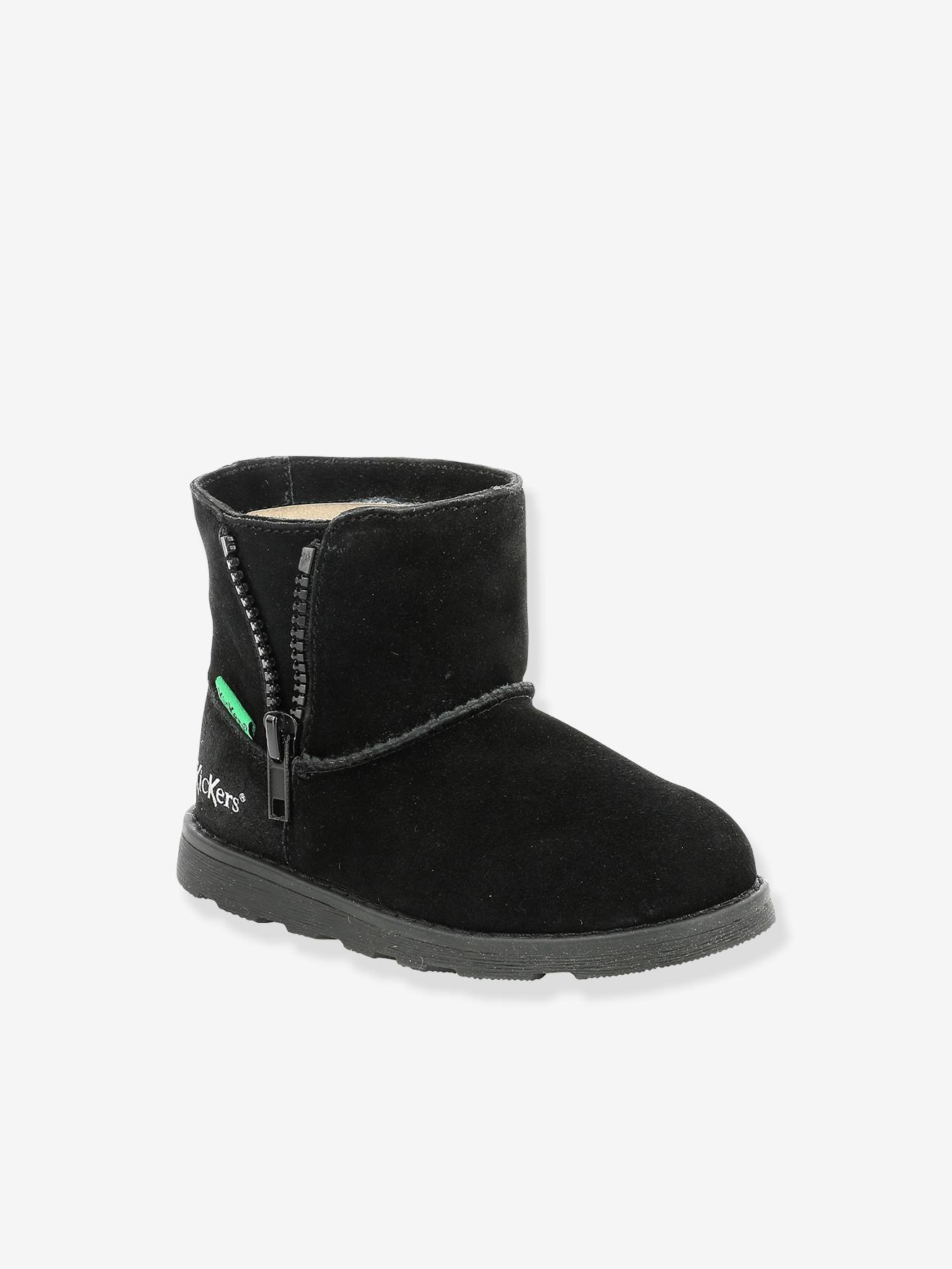 Boots fourrées cuir fille Aldiza KICKERS® noir