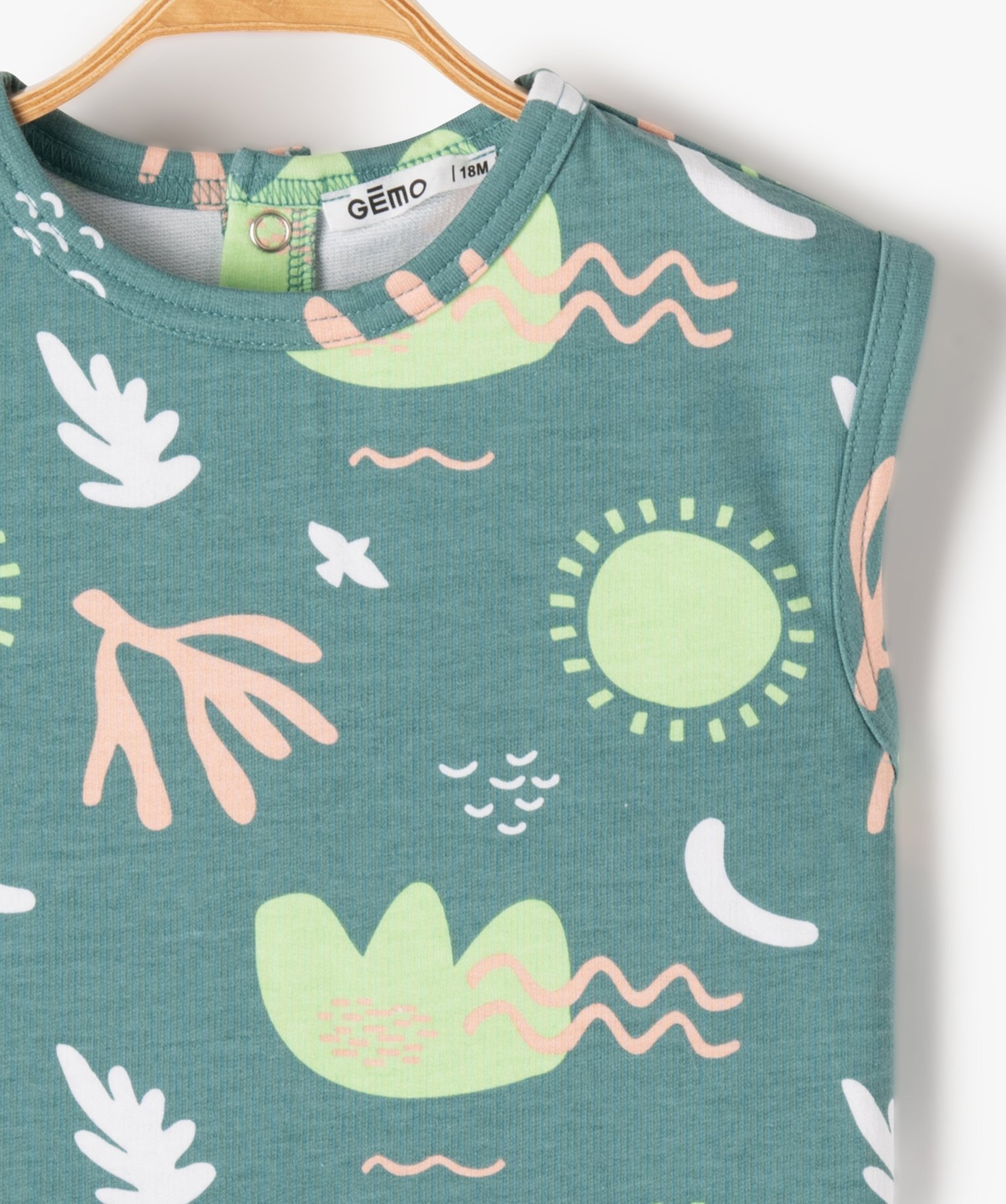 Ensemble bébé Garçon 2 pièces : short + débardeur imprimé vert | GEMO