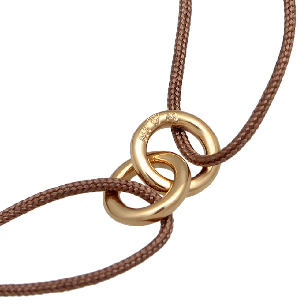 Elli Elli Bracelet Femmes cercle géo minimaliste avec nylon brun en argent sterling 92 Bracelet